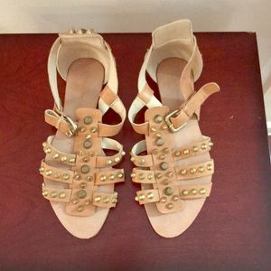 Zara studded sandals. Gold studs.